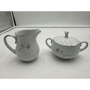 AMORETTE BY NORITAKE SUGAR AND CREAMER SET 6356